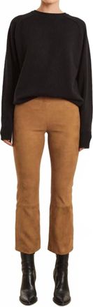SPRWMN Suede Crop Flare Pants In Cognac