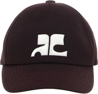 Courr&egrave;ges AC Logo Katoenen Pet - Dames - Accessoires - Bruin - Maat: ONE Size Katoen