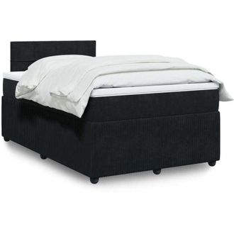 vidaXL Cama Box Spring Con Colch&oacute;n Terciopelo Negro 120x190 Cm Vidaxl