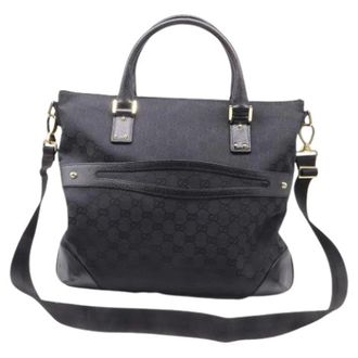 Gucci Pre-owned Bolso Tote de 2 V&iacute;as en Lona Negra - Pre-owned - Mujer - Negro - ONE SIZE