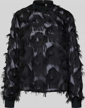 Vero Moda Semitransparentes Bluse mit Fransen Modell DIO in Black, Größe 34