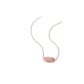 Kendra Scott Signature Elisa Rose Gold Plated Rose Gold Drusy Pendant Necklace