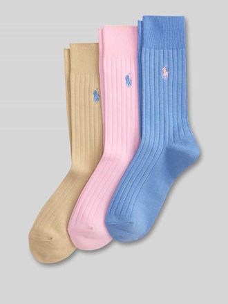 Ralph Lauren Socken aus Baumwoll-Mix im 3er-Pack in Rosa, Gr&ouml;&szlig;e 39-42