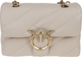 Pinko Love Mini Puff Maxi Quilt Bag - Dames - Schoudertassen - Beige - ONE Size - Tassen