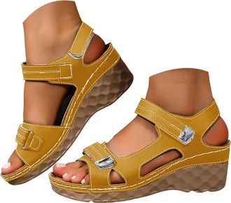 Generic Strappy Sandals for Women Dressy Summer 2026 Womens Open Toe Platform Orthopedic Sandal with Arch Support Casual Low Wedges Comfortable Walking Beach 