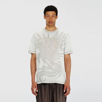 Diesel Jersey T-shirt with embossed graphic - T-Shirts - Man - Grey