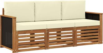 vidaXL Juegos De Sof&aacute;s 3 Uds. Madera De Acacia S&oacute;lida Vidaxl