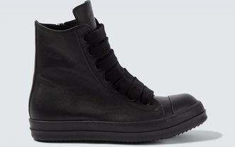 Rick Owens Jumbolace leather high-top sneakers