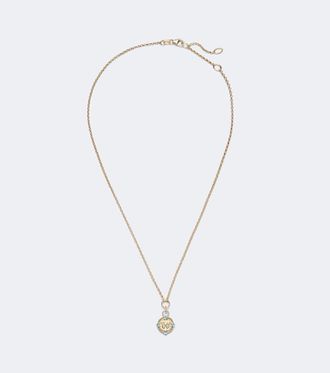 Foundrae Reverie 18kt gold pendant necklace with diamonds and topaz