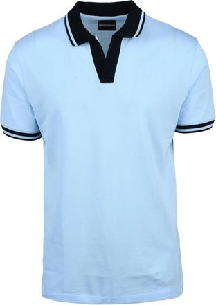 Emporio Armani Polo Shirt - Heren - Polos - Blauw - S - Katoen - Tops