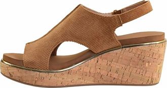 Corkys Footwear Womens Carley Sandal In Chestnut Corduroy