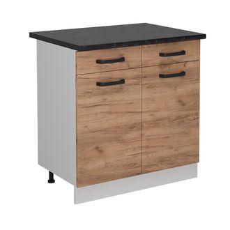 Vicco Mueble Bajo De Cocina R-line, Roble Dorado, 80 Cm Et Antracita
