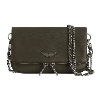 Zadig&Voltaire Tassen, Dames, Groen, ONE Size, Leer, Rock Nano Clutch