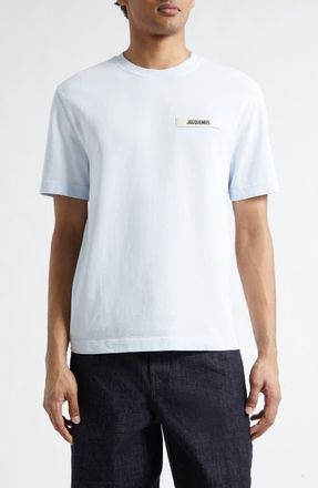Jacquemus Le T-Shirt Gros Grain Cotton T-Shirt in Light Blue 2 at Nordstrom, Size Xx-Large