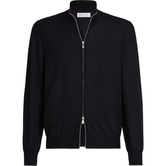 Brunello Cucinelli Cashmere and silk cardigan in Black at Nordstrom, Size 54 It