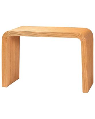 Baxton Studio Guevara Bohemian Fluted Rattan Console Table