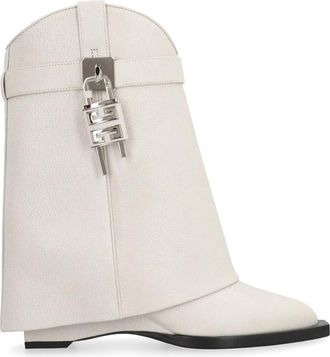Givenchy Stivali Shark Lock Cowboy in pelle 60mm - Bianco