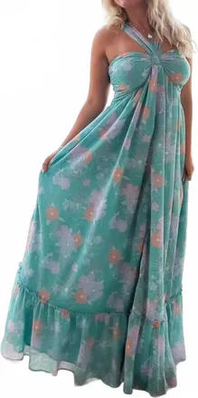 Fate Womens Aloha Maxi Dress In Turquoise