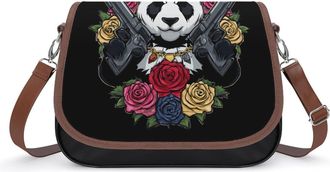 Generic Panda with Guns Crossbody Bags for Women Shoulder Messenger Bag Purse Handbags