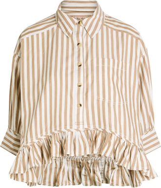 Free People Camicia Bailey a righe - Marrone