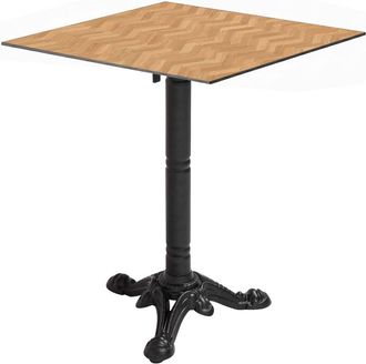 Oviala Mesa de bistr&oacute; de jard&iacute;n cuadrada inclinable 60 cm dise&ntilde;o chevron
