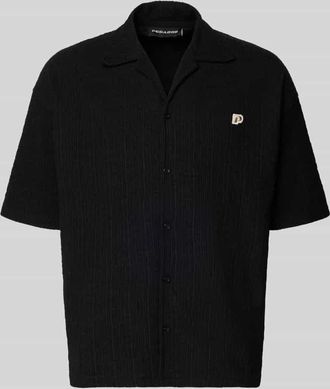 Pegador Regular Fit Freizeithemd mit Label-Patch Modell LIBCO in Black, Gr&ouml;&szlig;e XXL