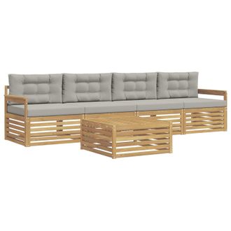 vidaXL Conjunto De Sof&aacute;s De Exterior 5 Pcs Blanco Y Gris Claro Vidaxl