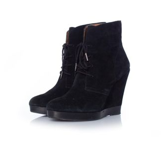 Michael Kors Pre-owned Womens lace up wedge boots - Black Suede - Size EU 39