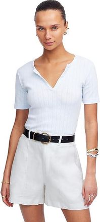 Madewell Pintuck High Waist Linen Shorts - Maldive Womens Shorts Salt : 16 3.5, Cotton/Denim