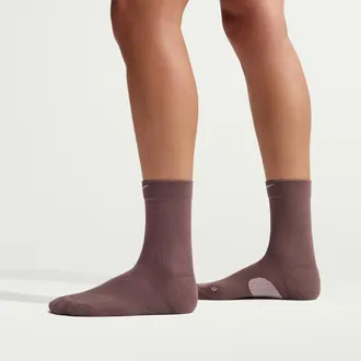Nike Unisex Run Midweight Running Crew Socks (1 Pair) in White | HV6924-100