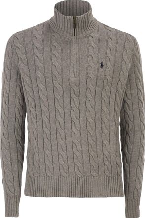 Polo Ralph Lauren katoenen kabelgebreide trui met ritssluiting