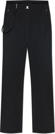 Courr&egrave;ges Broek met logo - Heren - Straight fit broeken - Zwart - M - Polyester - Broeken