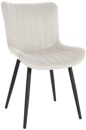 Clp Clp - Silla De Comedor Largo En Terciopelo O Polipiel Crema Terciopelo