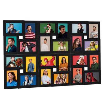 Berkfield Home Collage Photo Frame for 24x(13x18 cm) Picture Black MDF | Size: 13x18 cm