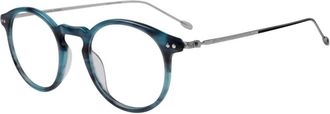 John Varvatos Mens V377 Round Eyeglasses In Blue