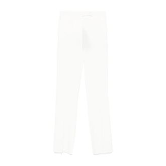 Max Mara Straight Trousers, female, White, S, White Pianoforte Trousers with Faux Pocket