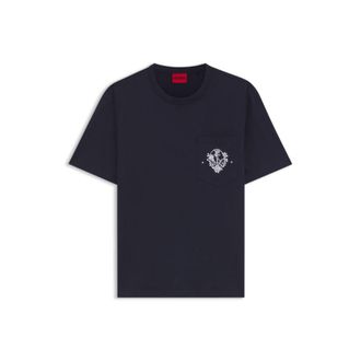 HUGO BOSS Relaxed-fit cotton T-shirt with anchor pocket print