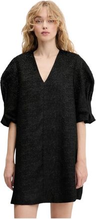 Stine Goya Mini Oversize Jurk - Dames - Korte kleedjes - Zwart - S - Polyester - Kleedjes