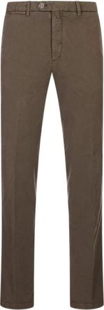 Kiton Logo Patch Straight-Leg Broeken - Heren - Slim Fit Broeken - Bruin - W40 - Broeken