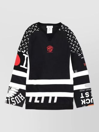 Marine Serre graphic long sleeve crew neck t-shirt