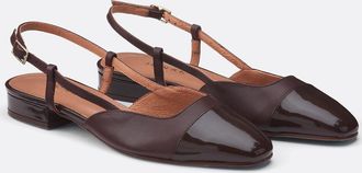 Jonak Leren ballerinas met hak Dhapou