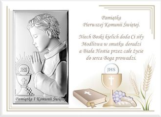 OEM Imagen Souvenir De La Primera Comuni&oacute;n Para Ni&ntilde;o, Plata, 18x13 Tama&ntilde;o: 18x13 Cm Color: Blanco Sku: Vl859/4lbi