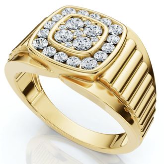 Pompeii3 1/2Ct Mens Everett Diamond Wedding Ring 10k Gold Anniversary Band Lab Grown