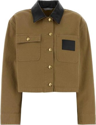 Balenciaga Leather-collar Cropped Jacket