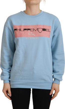 Philippe Model Womens Crew Neck Sweatshirt Limited Edition - Light Blue Cotton - Size EU 38 (Womens)