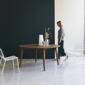 Tikamoon Mesa de teca maciza reciclada para 8 personas