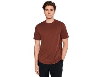 Smartwool Active Mesh Short Sleeve T-Shirts Mens Clothing Burnt Sienna Heather : MD, Polyester/Tencel/Wool