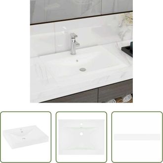 vidaXL vidaXL Lavabo rettangolare - Lavandino con Foro Rubinetto Bianco Opaco 60x46 cm in Ceramica
