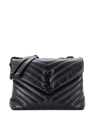 Saint Laurent Loulou Matelasse Chevron Leather Medium shoulder bag - women - Calf Leather - One Size - Black