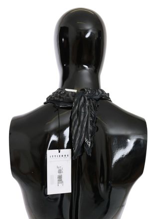 Costume National Womens Black Gray Viscose Foulard Branded Scarf